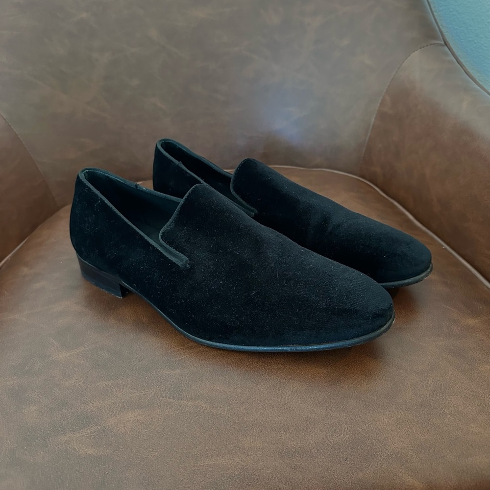 Reiss Elegant Black Suede Slip-Ons